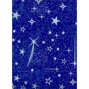  Weihnachts-Papier-Flachbeutel; 9,5 x 14 cm; Sternchen silber; blau; Präsentpapier 