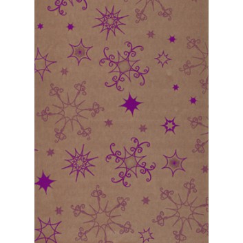  Weihnachts-Papier-Flachbeutel; 12 x 18 cm; Kristalle; gold-lila; Präsentpapier 