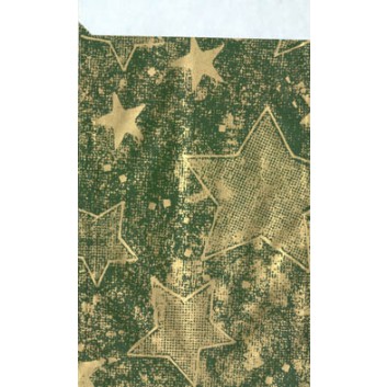  Weihnachts-Papier-Flachbeutel; 12 x 18 cm; Sterne; grün-gold; Präsentpapier 