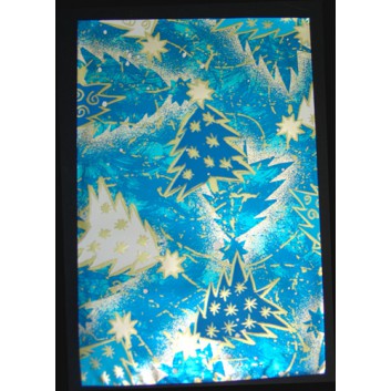  Weihnachts-Folien-Flachbeutel; 16 x 25 cm; Tannen - blau; blau 
