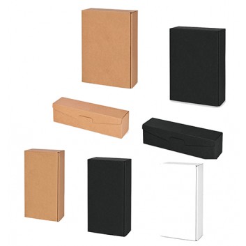  Präsent-Flaschenkarton für Postversand; für 1 / 2 / 3  Flaschen; uni; viele Farben; Natura - glatt; 0,75l Wein-/Sektflaschen bis 38 cm Länge 