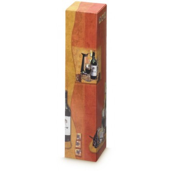  Knauer Flaschen-Faltkarton zum Überreichen; für 1 Flasche; Harmonie; orange-rot; glatte Oberfläche; 0,75l Wein-/Sektflaschen bis 33cm Länge 