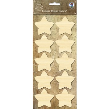  Ursus Weihnachts-Schmuck-Etiketten, Bambus; 125 x 260 mm (Blattformat); Sterne, 5-zackig; Bambus: naturbraun/hellbraun 