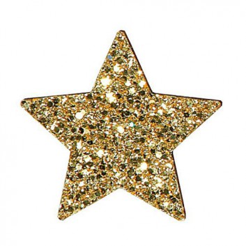  Weihnachtsdeko: Steusterne; 35 x 35 mm; Sterne, 5-zackig; gold-glitter; N485_04; Format Sterne: 35 x 35 mm; Holz + Goldglitter; Inhalt:  36 Sterne 