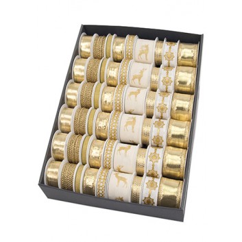  GoldiDecor Geschenkband-Sortiment; Kleinrollen 1-5 m; uni und Motiv - div. Varianten; gold; Z466; Kleinrolle 