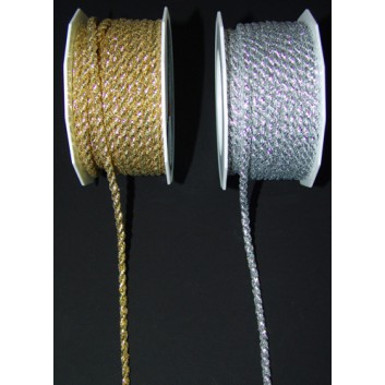  Kordel; 5 mm x 10 m; Loire:  metallic; gold / silber / mehrfarbig; 1- / 2-/ 3-farbig 