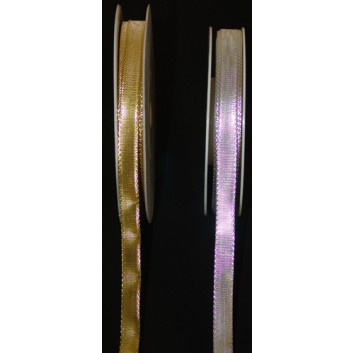  Dekogena Weihnachts-Lahnband; 10 mm x 50 m; Beatrice: uni; gold / silber; Lahnband; ohne Draht 