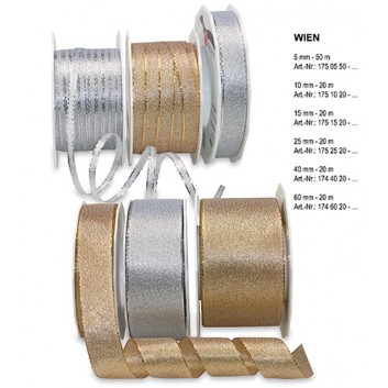 Lurexband-Dekoband-Geschenkband-Schleifenband  Gold&Silber Brokatband 