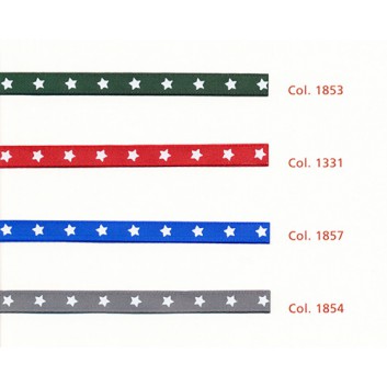  SWS Weihnachts-Geschenkband; 6 mm x 20 m; Sterne; uni mit weißen Sternen; 28997-; Taftband; ohne Draht; 100 % Polyester 