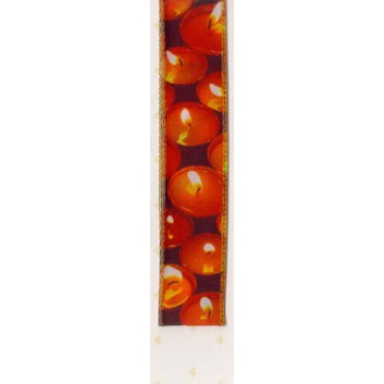  SWS Geschenkband mit Drahtkante; 25 mm x 20 m; Candlelight: Fotomotiv - Kerzen; orange-braun; 28317-1185; Satinband; mit Draht 