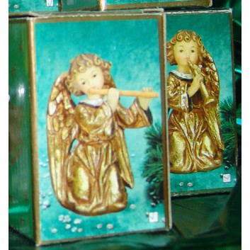  Weihnachts-Deko: Figur; Engel mit Flöte; gold; ca. 8 x 5 x 5 cm 