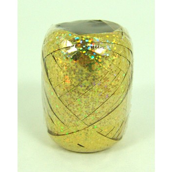  GoldiDecor Poly-Ringelband-Ei; 5 mm x 20 m; Hologramm: uni; gold; Polyband/Kräuselband 