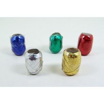  Poly-Ringelband-Ei; 7 mm x 10 m oder 5 mm x 20 m; Hologramm: uni; 5 Farben; Polyband/Kräuselband 