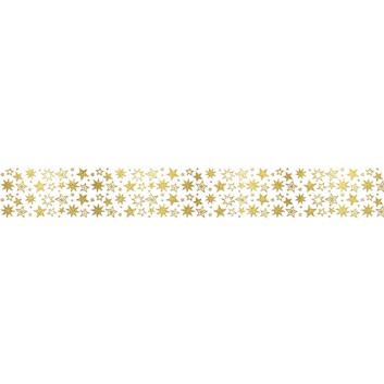  Ursus Klebeband / Masking tape; 30 mm x 10 m; Sterne; gold-metallic auf weiß; lösungsmittelfrei und säurefrei; 5899 00 06; Papier, folienveredelt 