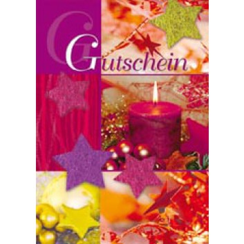  Sü Weihnachtskarte, Gutschein; 105 x 145 mm; Fotomotiv; pink; 23-1524; Hochformat; weiß 