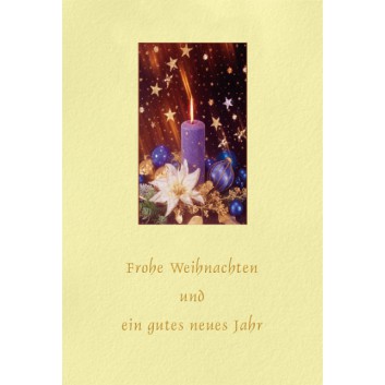  Sü Weihnachtskarte; 115 x 165 mm; versch.Motive Kugeln; 22-sue-2406; Hochformat; weiß 