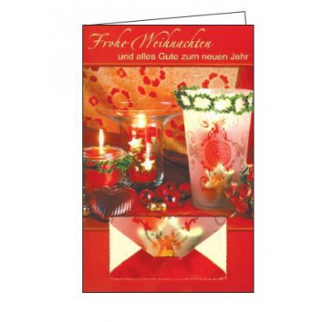 Skorpion Weihnachtskarte, Geldgeschenk; 115 x 175 mm; Fotomotiv: Windlicht; rot; 22-3355; Hochformat; rot 