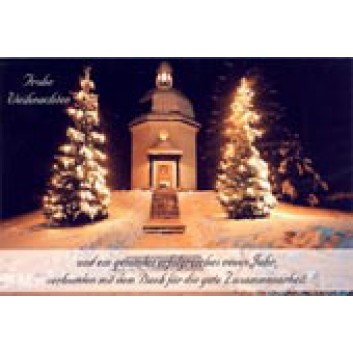  Sü Weihnachtskarte mit Firmentext; 170 x 115 mm; Fotomotiv: Winterlandschaft; 22-5009; Querformat; weiß 