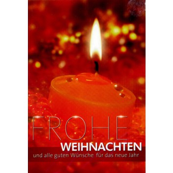  Horn Weihnachtskarte; 115 x 170 mm; Fotomotiv: Kerzen; rot; 22-H7006; Hochformat; weiß 