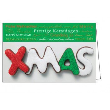  Skorpion Weihnachtskarte, mehrsprachiger Text; 175 x 115 mm; XMAS-Gebäck; grün; 22-3622; Querformat; grün 