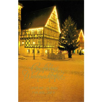  Sü Weihnachtskarte; 115 x 170 mm; Weihnachtsmarktplatz; 22-1617; Hochformat; creme 
