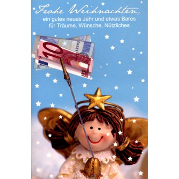  Skorpion Weihnachtskarte, Geldgeschenk; 115 x 175 mm; Puppe, Sternenhimmel; blau-bunt; 22sk3863; Hochformat 