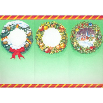  Weihnachtskarten; DIN A4 mit 3fach Falz; Christmas wreath; DPX-356; 135 g/qm 