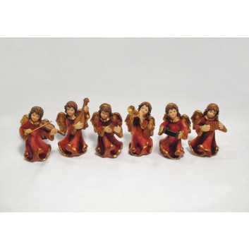  Weihnachts-Deko: Figur; Engel; bordeaux; 5 x 6 x 8 cm; 6-fach sortiert; Poly 