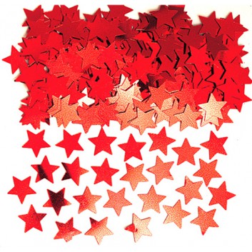  amscan Weihnachts-Konfetti/Streudeko; Sterne, 5-zackig - rot; ca. 6 mm; Beutel mit 14g Inhalt 