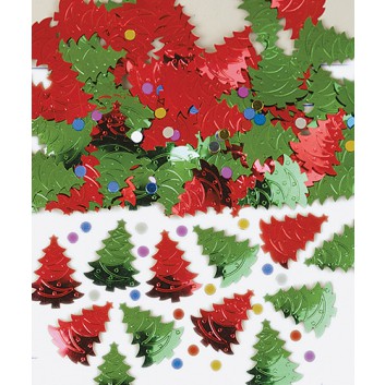  amscan Weihnachts-Konfetti/Streudeko; Tannenbäume rot-grün; ca. 6 mm; Beutel mit 14g Inhalt 