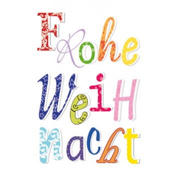  Sü Weihnachts-Beilegekärtchen; 76 x 105 mm; Schriftkarte; bunt auf weiß; 22_M109; Hochformat; weiß, naßklebend, Spitzklappe; Weihnachtswünsche 