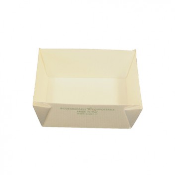  Snackbox-Tray S weiß; S: Boden: 100 x 100 x 40/oben: 119 x 119; Umami; weiß; Zellulose; ArtNr.: 63759 / KatNr.: 3535863759; Länge x Breite x Höhe 