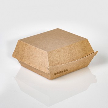  Burger Box XL Greet braun Clamshell; 145 x 133 x 85 mm; Greet, braun; braun mit Druck 