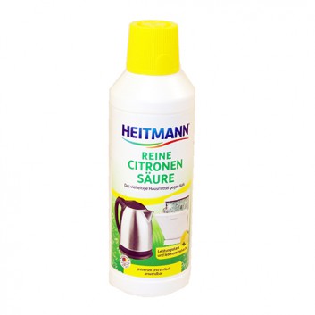  Heitmann Reine Citronensäure Entkalker; für Kaffeemaschinen, Kochtöpfe uvm.; Lebensmittelgerecht; ohne Farbstoffe; 500 ml 