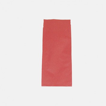 Präsent-Flachbeutel aus Papier; ca. 5 x 11 cm; uni; rot, durchgefärbt; ca. 25 mm; Kraftpapier, enggerippt rot-durchgefärbt; ca. 60 g/qm; mit Klappe 