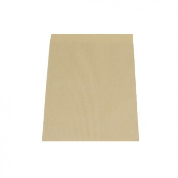  Papier-Flachbeutel; 175 x 230 mm; braun-engerrippt; Klappe ca. 20 mm; Kraftpapier enggerippt ca. 60 g/qm; Breite x Höhe + Klappe 
