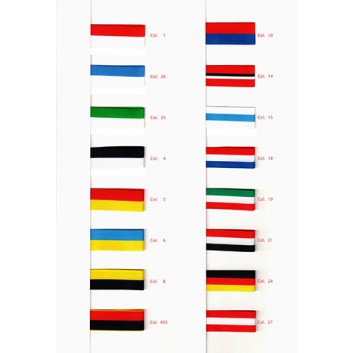  SWS Nationenband Glatt; 16 mm / 27 mm - 25 m / 50m; verschiedene Nationalfarben; verschiedene Farbstellungen; Textilband; ohne Draht 