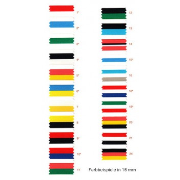  Nationenband, glatt; 10 mm x 50 m; verschiedene Nationalfarben; verschiedene Farbstellungen; 100% Polyester, bis 60° C waschbar; ohne Draht 