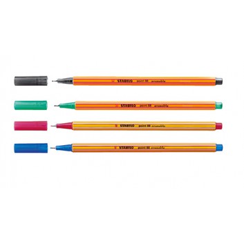  STABILO point 88® erasable Fineliner; verschiedene Farben; 88/00-..; 0,4 mm; Einwegstift, Mine nicht auswechselbar 
