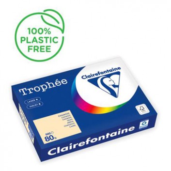  Clairefontaine Trophée Color Office-Papier; chamois; DIN A4; 80 g/qm; matt; Inkjet - und Laserdrucker; hervorragende Laufeigenschaft 