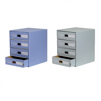  fellows Archiv-Schubladenbox BANKERS BOX STYLE; verschiedene Farben; 289 x 383 x 339 mm (B x H x T); 4 geschlossene Schubladen; DIN A4; DIN A4/C4 