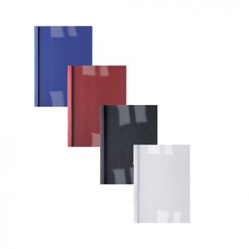  GBC Thermobindemappe LeatherGrain; DIN A4; 1,5 mm; 15 Blatt; verschiedene Farben; Ledergenarbter Kartonrücken; transparente PVC-Vorderseite 
