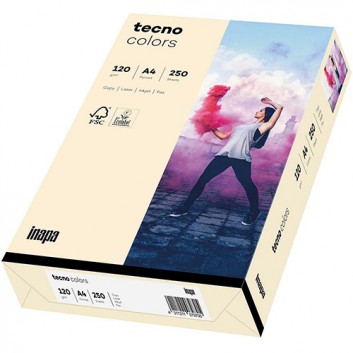  tecno Colors Office-Papier; verschiedene Pastellfarben; DIN A4; 120 g/qm; matt; Inkjet - und Laserdrucker; hervorragende Laufeigenschaft 