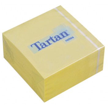  Tartan Haftnotizenwürfel; 76 x 76 mm; gelb; Papier; Standard, ablösbar; 1 Block á 400 Blatt 