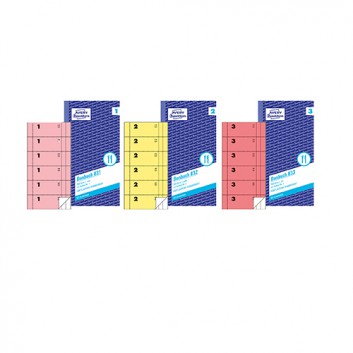  Avery Zweckform Bonbuch; mit Kellnernummer - 300 nummerierte Bons; verschiedene Farben; 2 x 50 Blatt; Buch: 105 x 198 mm 