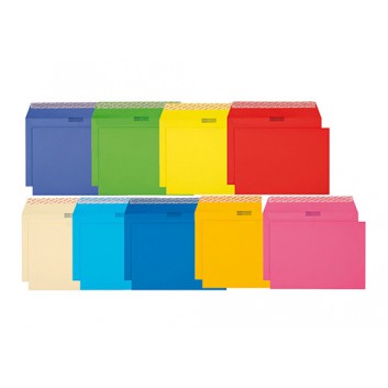  ELCO Briefumschläge Color; 229 x 324 mm (DIN C4); 10 Farben; ohne Fenster; Haftklebung mit Abdeckstreifen; gerade Klappe; 120 g/qm; mit Innendruck 