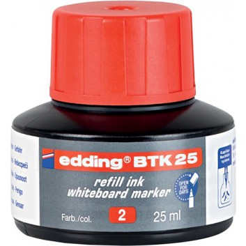  edding BTK25 Nachfülltinte für Whiteboardmarker; rot; Tinte, abwischbar; 25 ml; Kunststofffässchen mit Kapillarsystem 