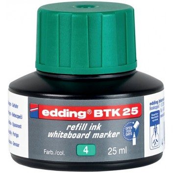  edding BTK25 Nachfülltinte für Whiteboardmarker; grün; Tinte, abwischbar; 25 ml; Kunststofffässchen mit Kapillarsystem 