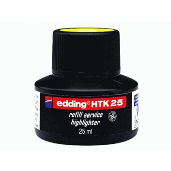  edding MTK25 Nachfülltinte für Leuchtmarker; gelb; lichtbeständige, geruchsneutrale Tinte; 25 ml; Kunststofffässchen mit Kapillarsystem 