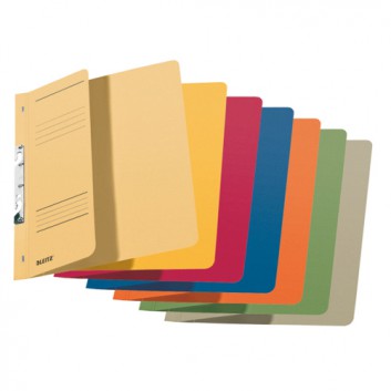 LEITZ Schlitzhefter; verschiedene Farben; für DIN A4; Manila-Karon; 250 g/qm; für ca. 170 Blatt; 1/2 Vorderdeckel, mit Organisationsdruck 